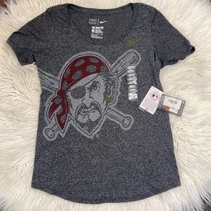 Pittsburgh Pirates MLB Women's Nike Heathered Gray Logo Shirt Size L- NWT